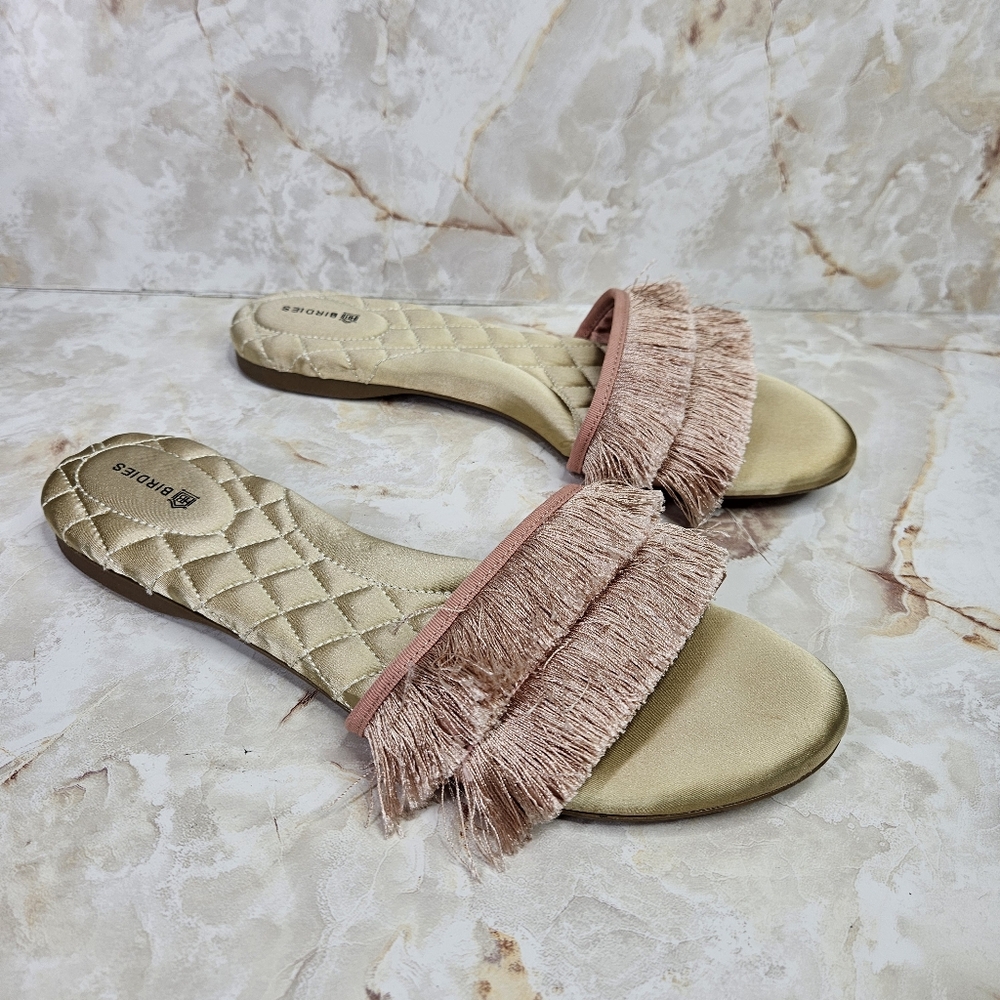 Birdies Sparrow Dusty Pink Fridge Flats Slide Sandals Size 10